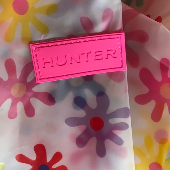 HUNTER ☔️ TRANSLUCENT FLORAL ZIP UP RAIN JACKET - Picture 10 of 10